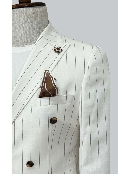 SUIT SARTORIA STRIPED WHITE LINEN SUIT 2001/24