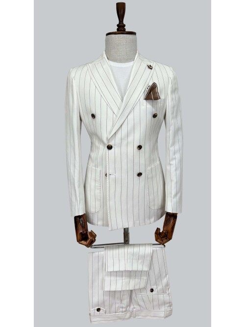 SUIT SARTORIA STRIPED WHITE LINEN SUIT 2001/24