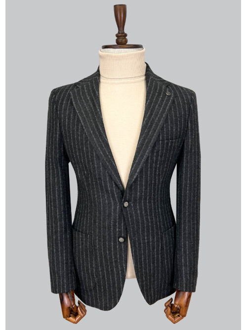 SUIT SARTORIA ÇİZGİLİ KOYU GRİ CEKET 4566