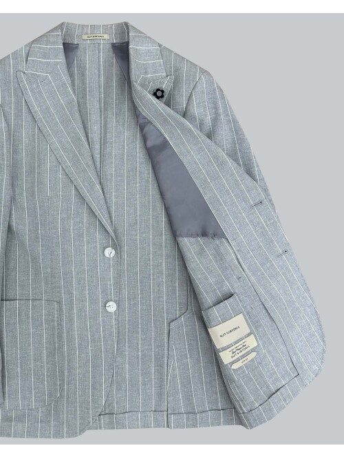 SUIT SARTORIA ÇİZGİLİ GRİ KETEN CEKET 4599