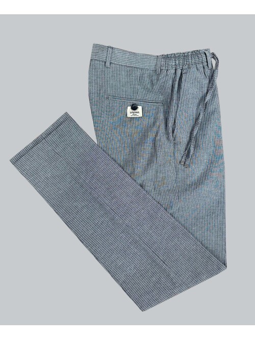 SUIT SARTORIA LACİVERT ÇİZGİLİ KETEN PANTOLON 1170