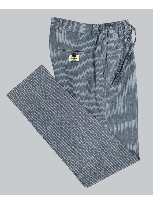 SUIT SARTORIA LACİVERT ÇİZGİLİ KETEN PANTOLON 1170