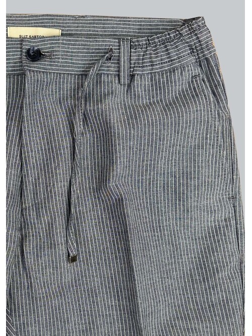 SUIT SARTORIA LACİVERT ÇİZGİLİ KETEN PANTOLON 1170