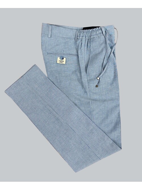 SUIT SARTORIA MAVİ ÇİZGİLİ KETEN PANTOLON 1170