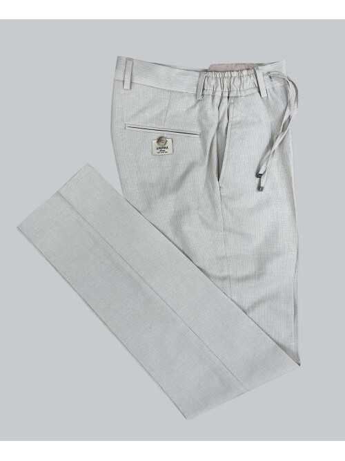 SUIT SARTORIA BEJ ÇİZGİLİ KETEN PANTOLON 1170