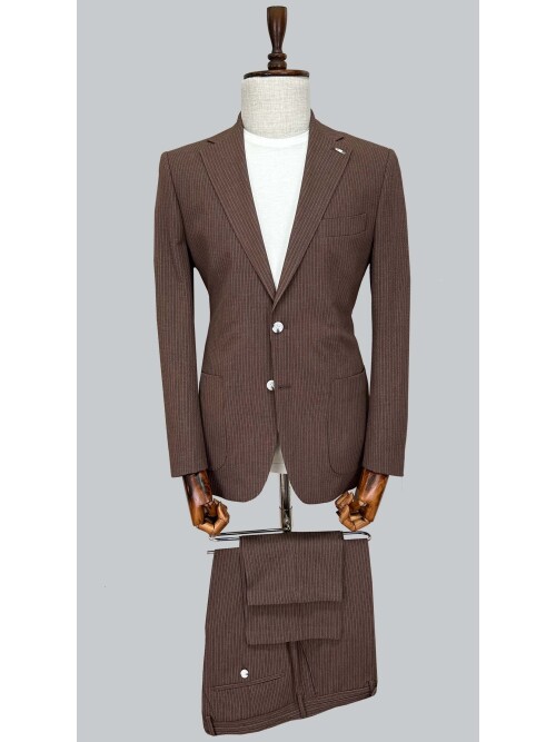 SUIT SARTORIA STRIPED BROWN SPORTS SUIT 2001/30