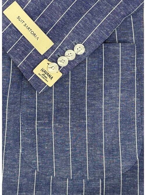 SUIT SARTORIA ÇİZGİLİ MAVİ KETEN CEKET 4599