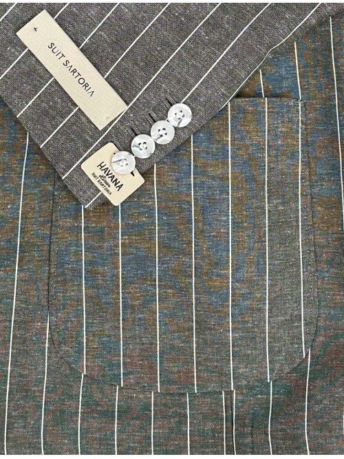 SUIT SARTORIA ÇİZGİLİ YEŞİL KETEN CEKET 4599