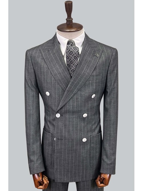 SUIT SARTORIA GREY DOUBLE BREASED SUIT 2815