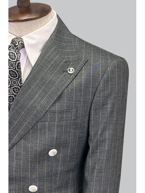 SUIT SARTORIA GREY DOUBLE BREASED SUIT 2815