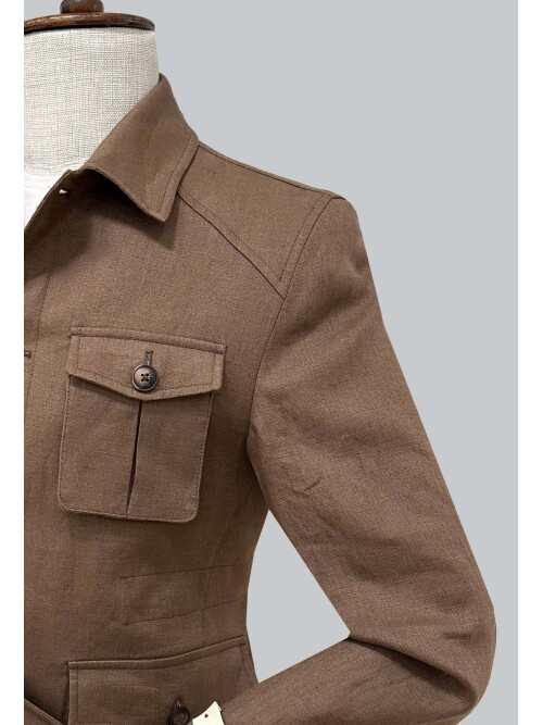 SUIT SARTORIA KAHVERENGİ KETEN CEKET 4624