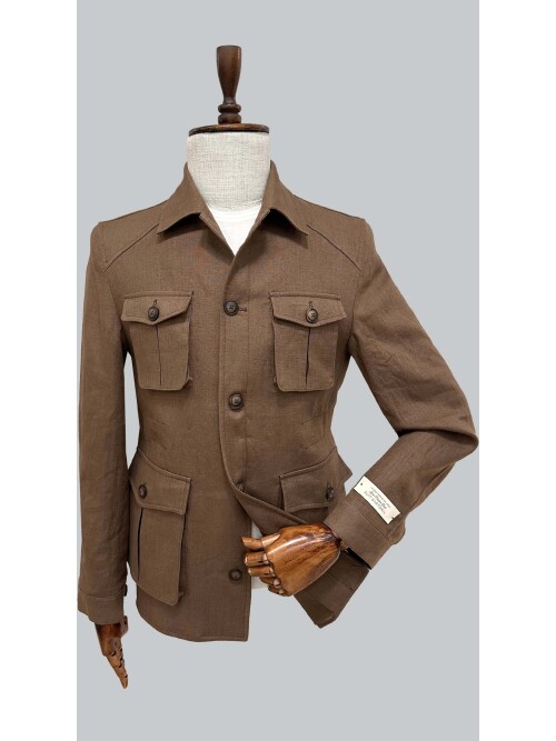 SUIT SARTORIA KAHVERENGİ KETEN CEKET 4624