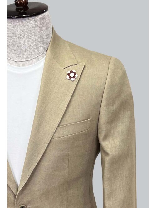 SUIT SARTORIA KAHVERENGİ KETEN TAKIM ELBİSE 2584