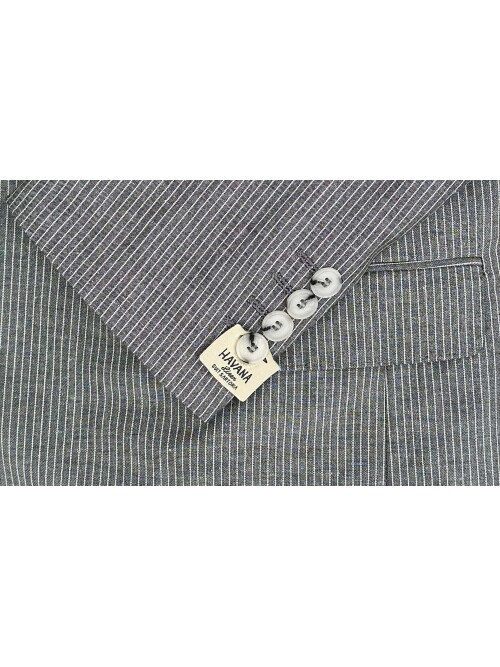 SUIT SARTORIA SİYAH KETEN ÇİZGİLİ KRUVAZE TAKIM 2131