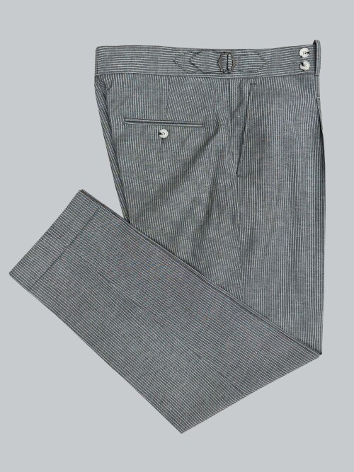 SUIT SARTORIA SİYAH KETEN ÇİZGİLİ KRUVAZE TAKIM 2131