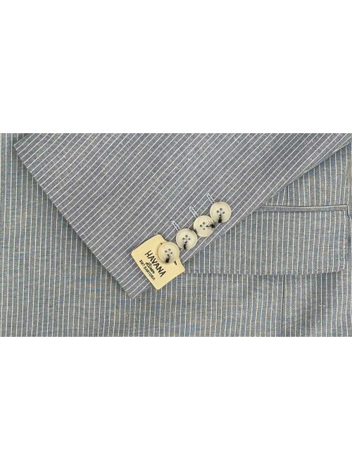 SUIT SARTORIA MAVİ KETEN ÇİZGİLİ KRUVAZE TAKIM 2131