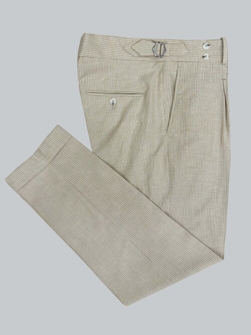 SUIT SARTORIA BEJ KETEN ÇİZGİLİ KRUVAZE TAKIM 2131