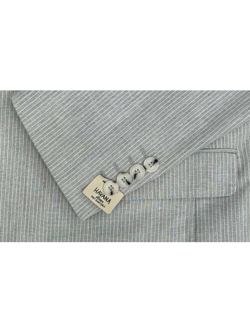 SUIT SARTORIA GRİ KETEN ÇİZGİLİ KRUVAZE TAKIM 2131