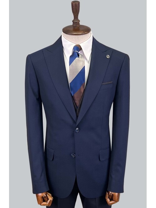 SUIT SARTORIA NAVY BLUE SUIT WITH REVERSIBLE VEST 2810