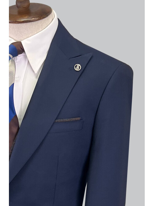 SUIT SARTORIA NAVY BLUE SUIT WITH REVERSIBLE VEST 2810