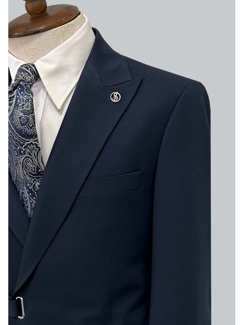 SUIT SARTORIA NAVY BLUE BREASTED SUIT 2774