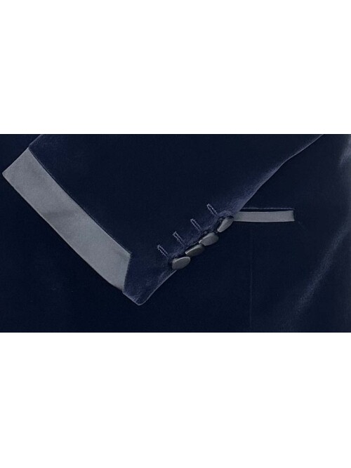 SUIT SARTORIA NAVY BLUE VELVET TUXEDO 5663