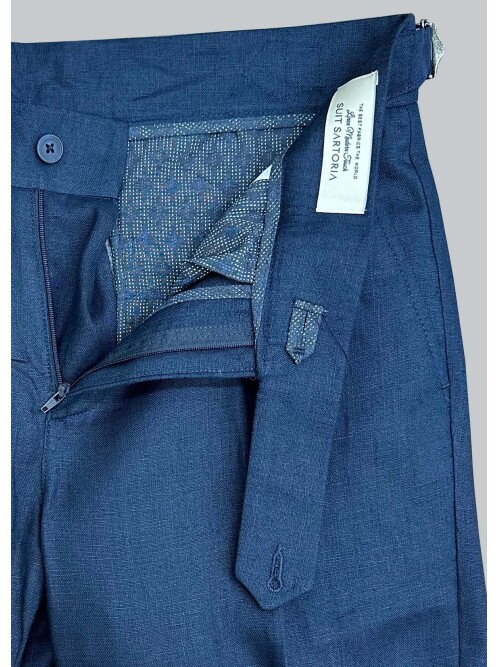 SUIT SARTORIA LACİVERT TEK PİLE KETEN PANTOLON 1155