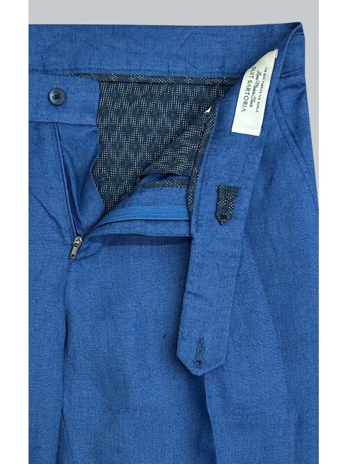 SUIT SARTORIA MAVİ TEK PİLE KETEN PANTOLON 1155