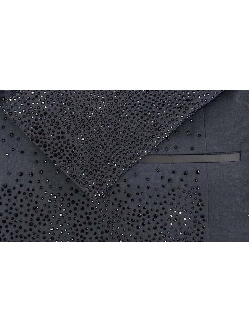 SUIT SARTORIA PEAK LAPEL NAVY STONE TUXEDO 5700