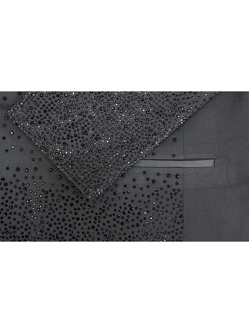 SUIT SARTORIA SİVRİ YAKA SİYAH TAŞLI DAMATLIK 5700