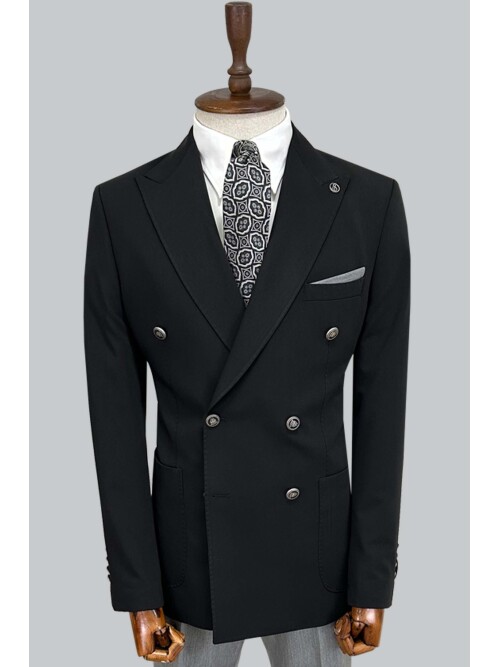 SUIT SARTORIA BLACK COMBINED DOUBLE BREASTED SUIT 2001/22