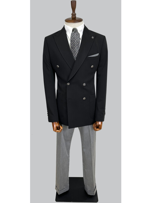 SUIT SARTORIA BLACK COMBINED DOUBLE BREASTED SUIT 2001/22