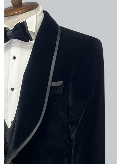 SUIT SARTORIA BLACK VELVET TUXEDO 5662