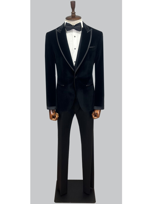 SUIT SARTORIA BLACK VELVET TUXEDO 5663
