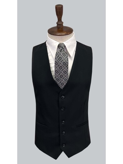 SUIT SARTORIA SİYAH YELEKLİ TAKIM ELBİSE 2056