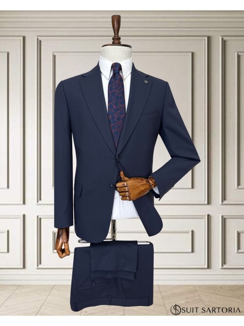 Navy Blue 4 Drop Mens Suit