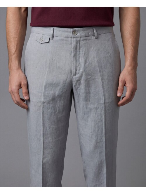 Açık Gri Comfort Fit Mono Yaka Torba Cep Takım Elbise