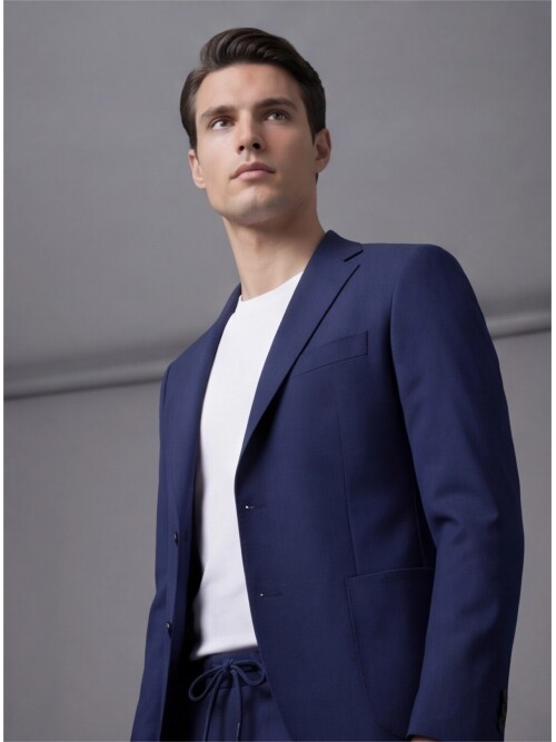 Açık Lacivert Mono Yaka Performans Takım Elbise