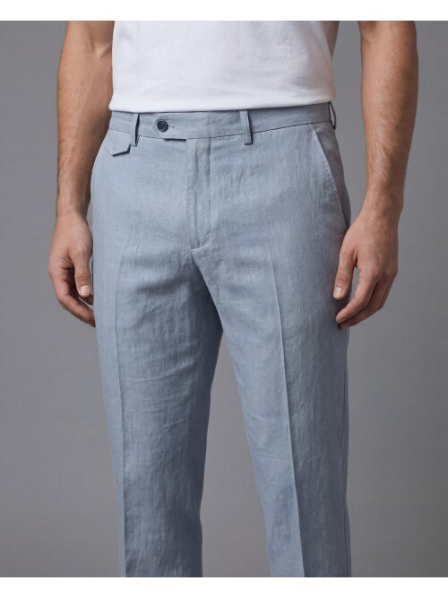 Açık Mavi Comfort Fit Mono Yaka Torba Cep Takım Elbise