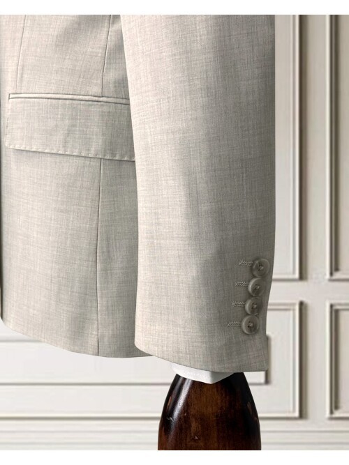 Beige Double-Breasted Men’s Suit