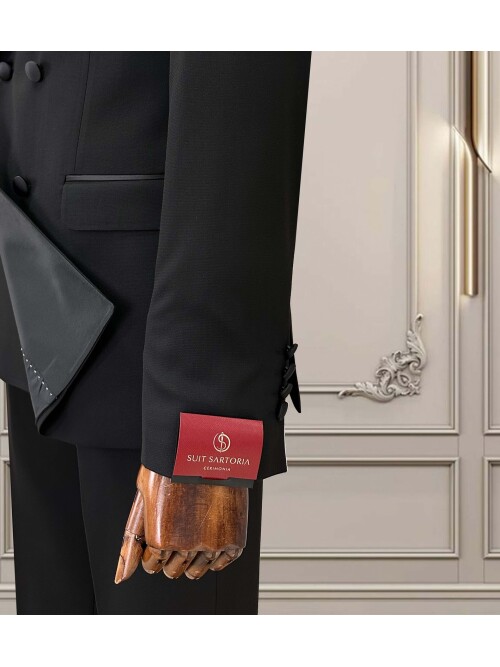 SUIT SARTORIA BLACK PEAK LAPEL TUXEDO 5654