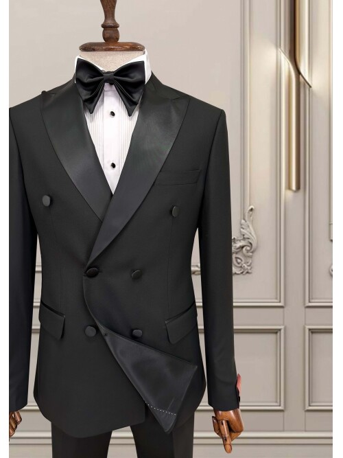 SUIT SARTORIA BLACK PEAK LAPEL TUXEDO 5654