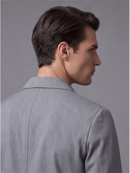 Gri İki Cep Çıt Çıt Kapaklı Performans Takım Elbise