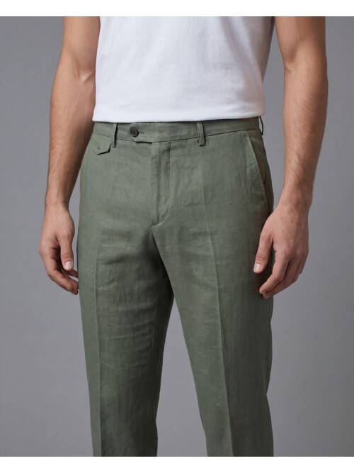 Haki Comfort Fit Mono Yaka Torba Cep Takım Elbise