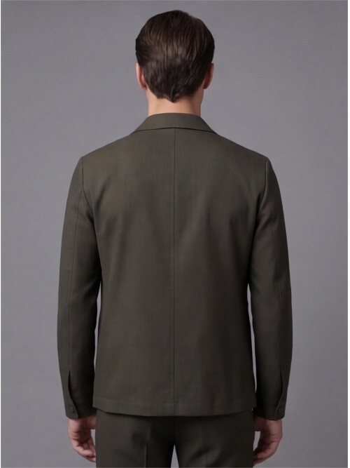 Haki İki Cep Çıt Çıt Kapaklı Performans Takım Elbise