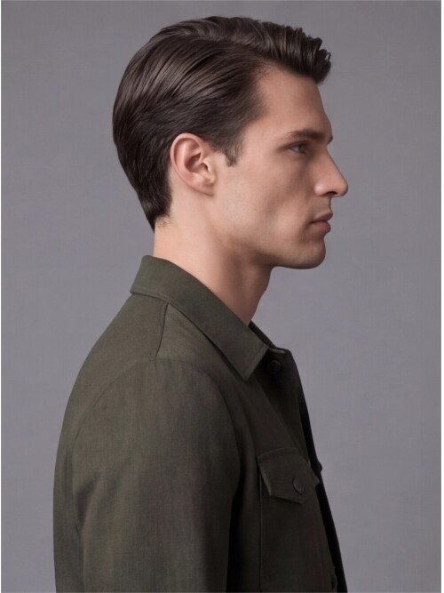 Haki İki Cep Çıt Çıt Kapaklı Performans Takım Elbise