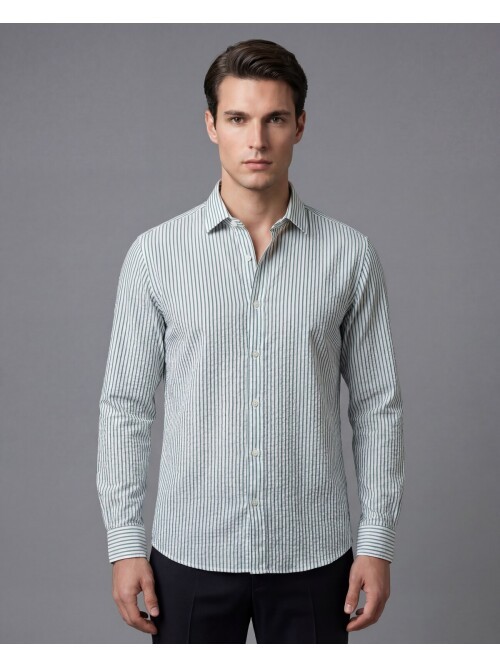 Haki Regular Fit Uzun Kollu Gömlek