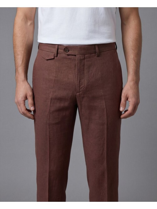 Kiremit Comfort Fit Mono Yaka Torba Cep Takım Elbise