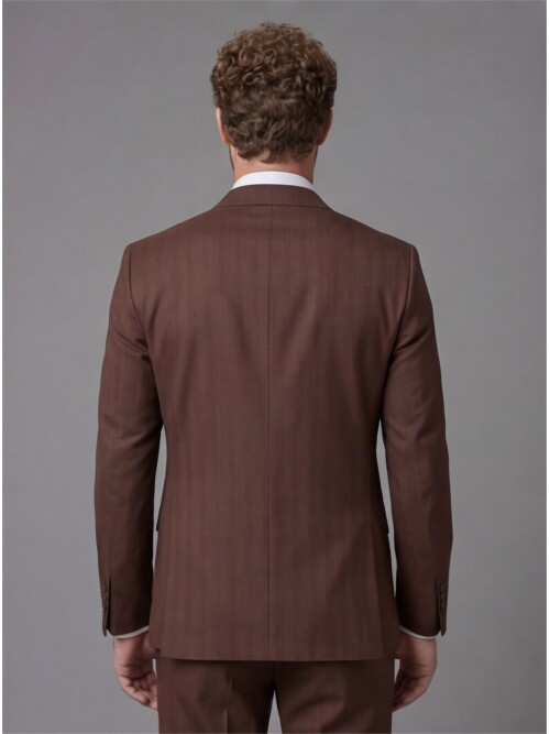 Terracotta Peak Lapel Comfort Fit Fully Lined Suit