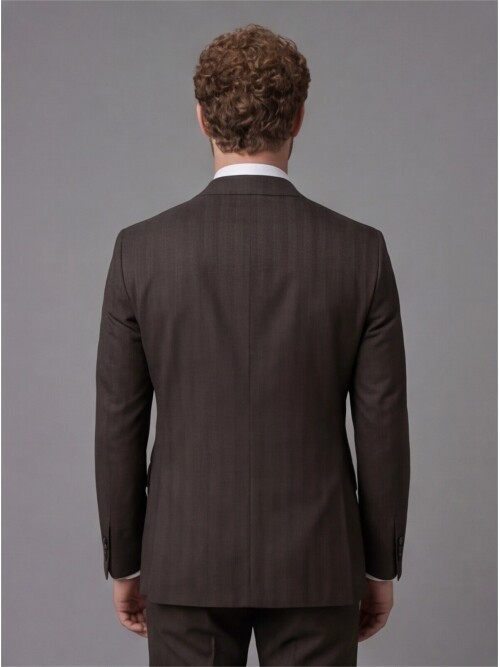 Dark Brown Peak Lapel Comfort Fit Fully Lined Suit